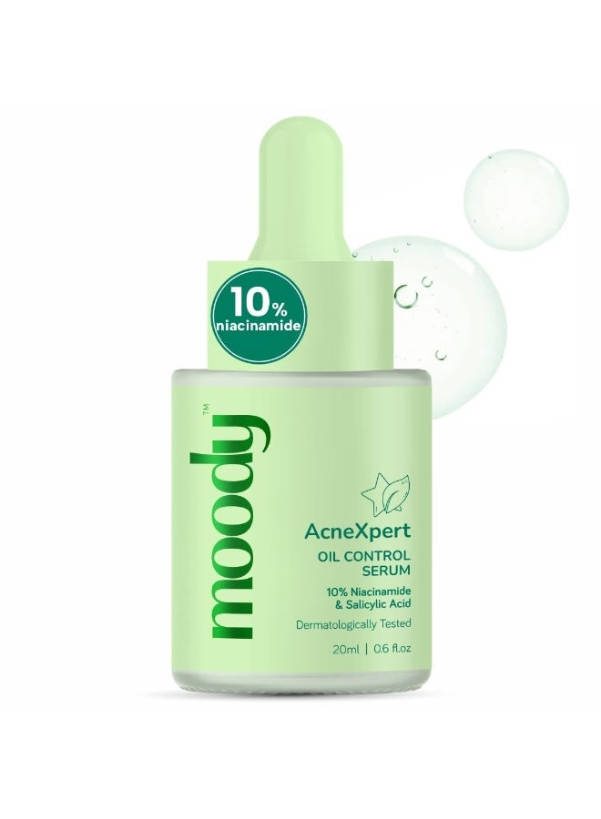  مودي سيروم Moody AcneXpert للتحكم في إفراز الدهون وعلاج حب الشباب بتركيز 10% من النياسيناميد، مع حمض الأزيليك وحمض الساليسيليك، 20 مل. - Image 1